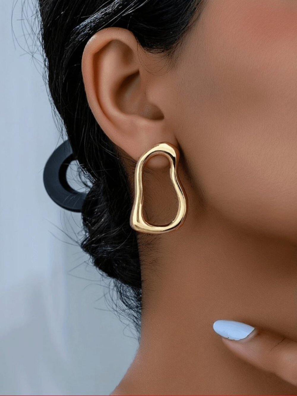 Gold-plated Molten Metal Earrings